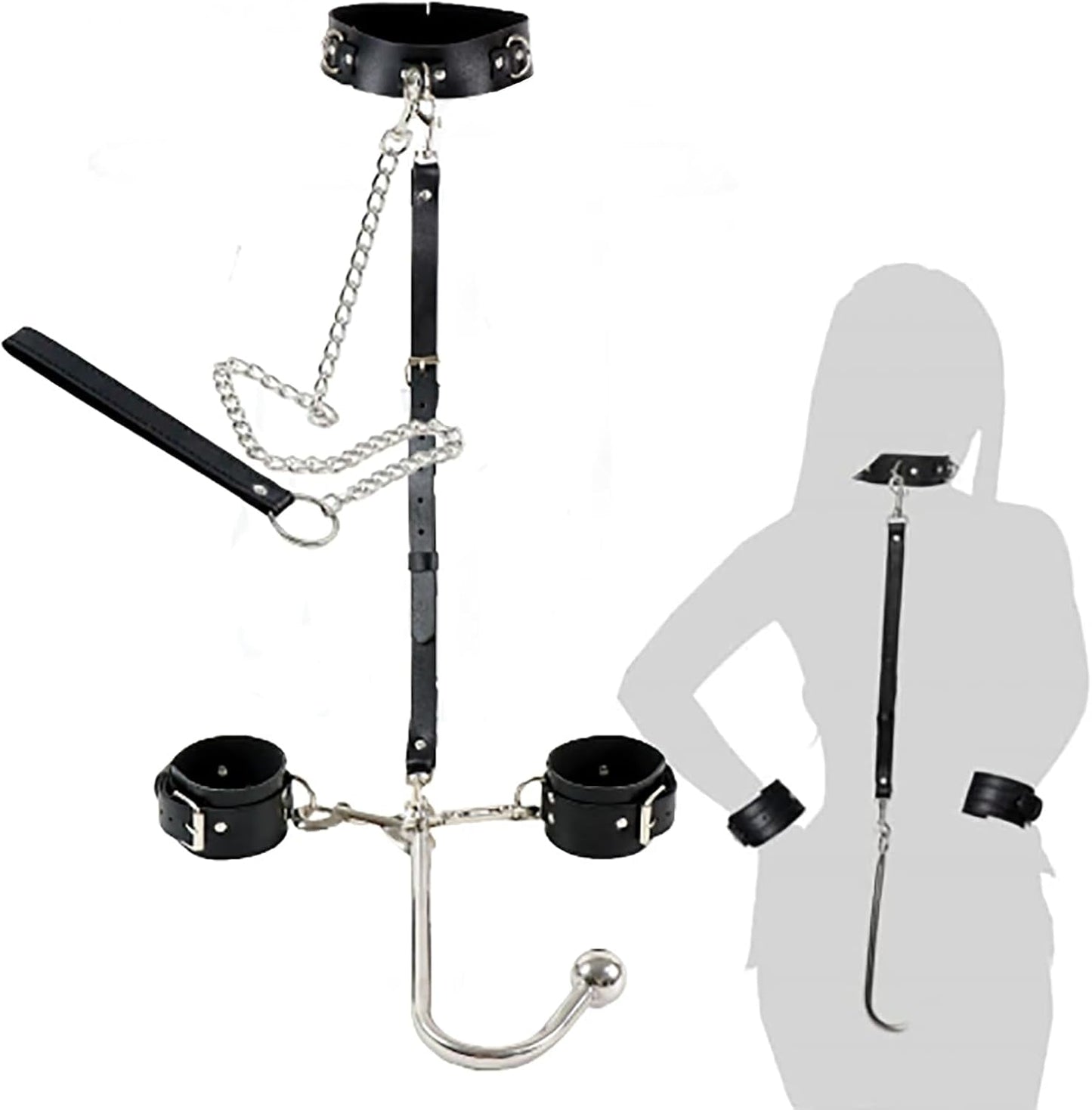 DominusHook Anal Hook BDSM Restraint Kit Collar Cuffs