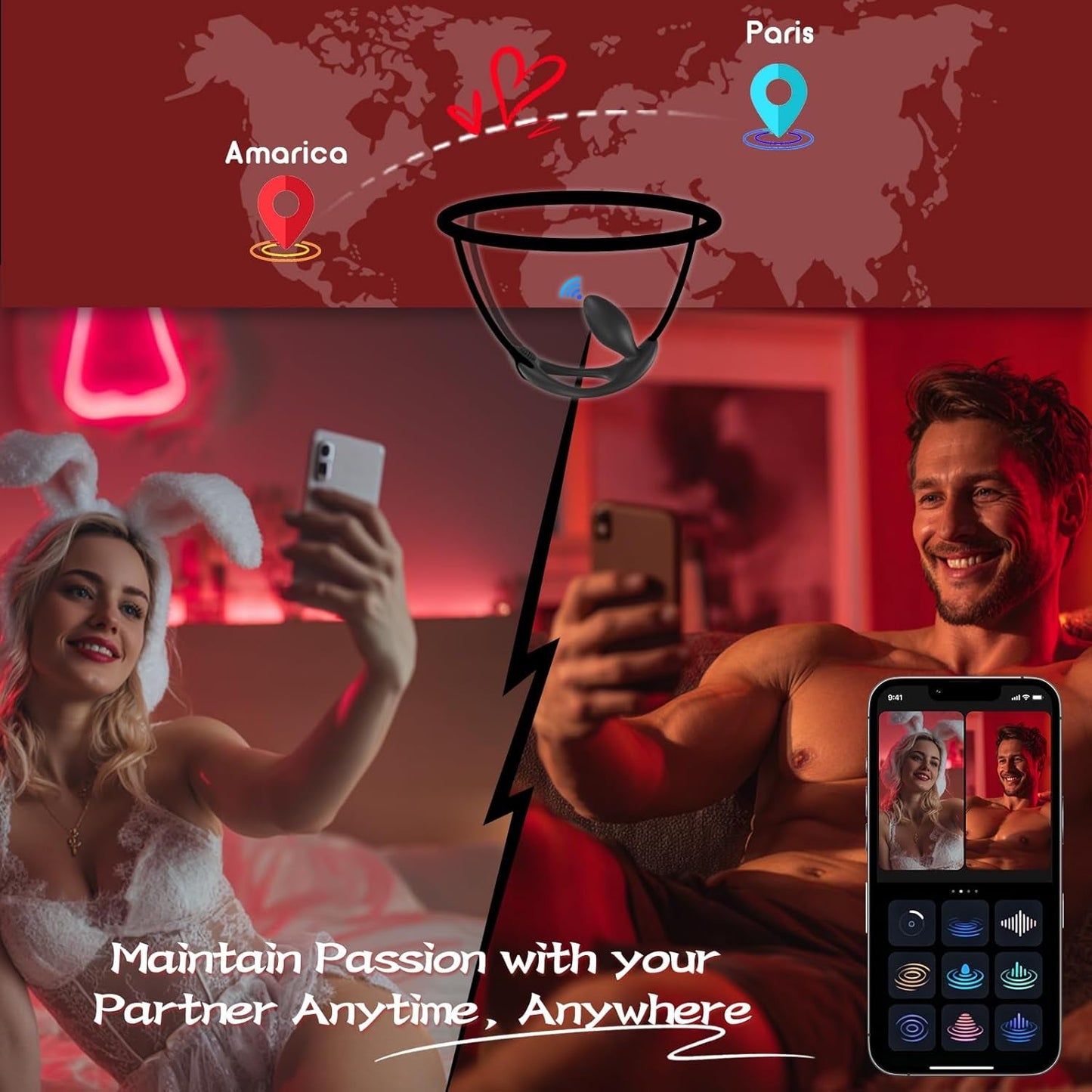 StrapPulse Vibromasseur Anal Portable Plug pour Couples