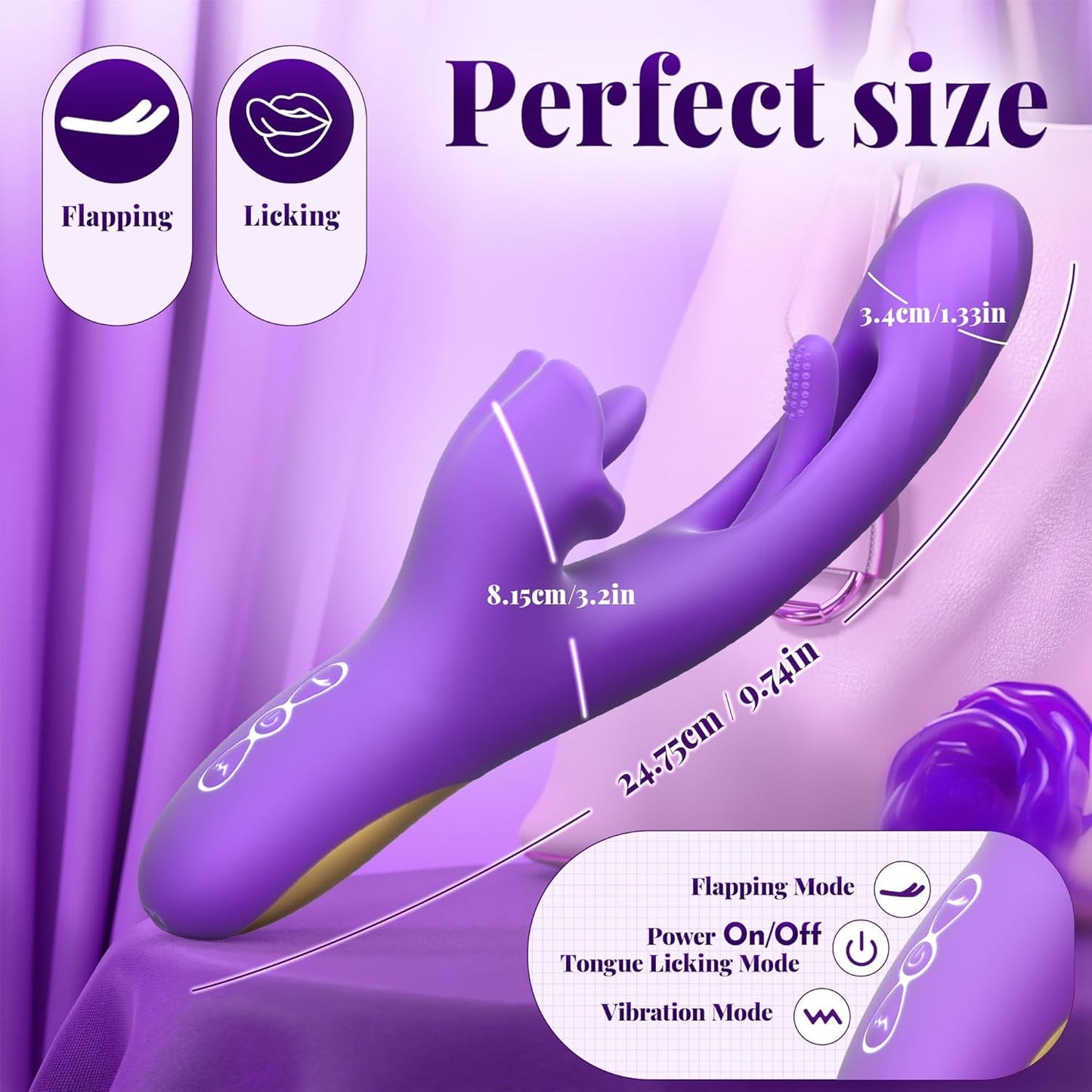 Vibrador ElyraPulse 3 en 1 para punto G y empuje lingual de rosa