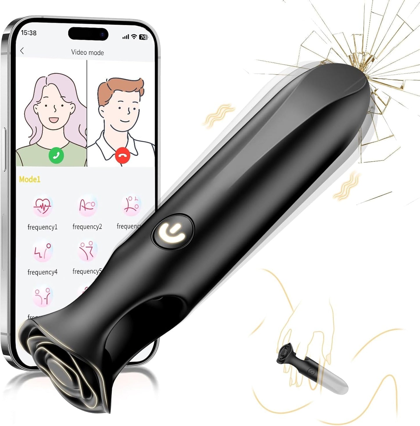 Vibrador Bala LipSync con control por aplicación, 9 modos, impermeable, silencioso