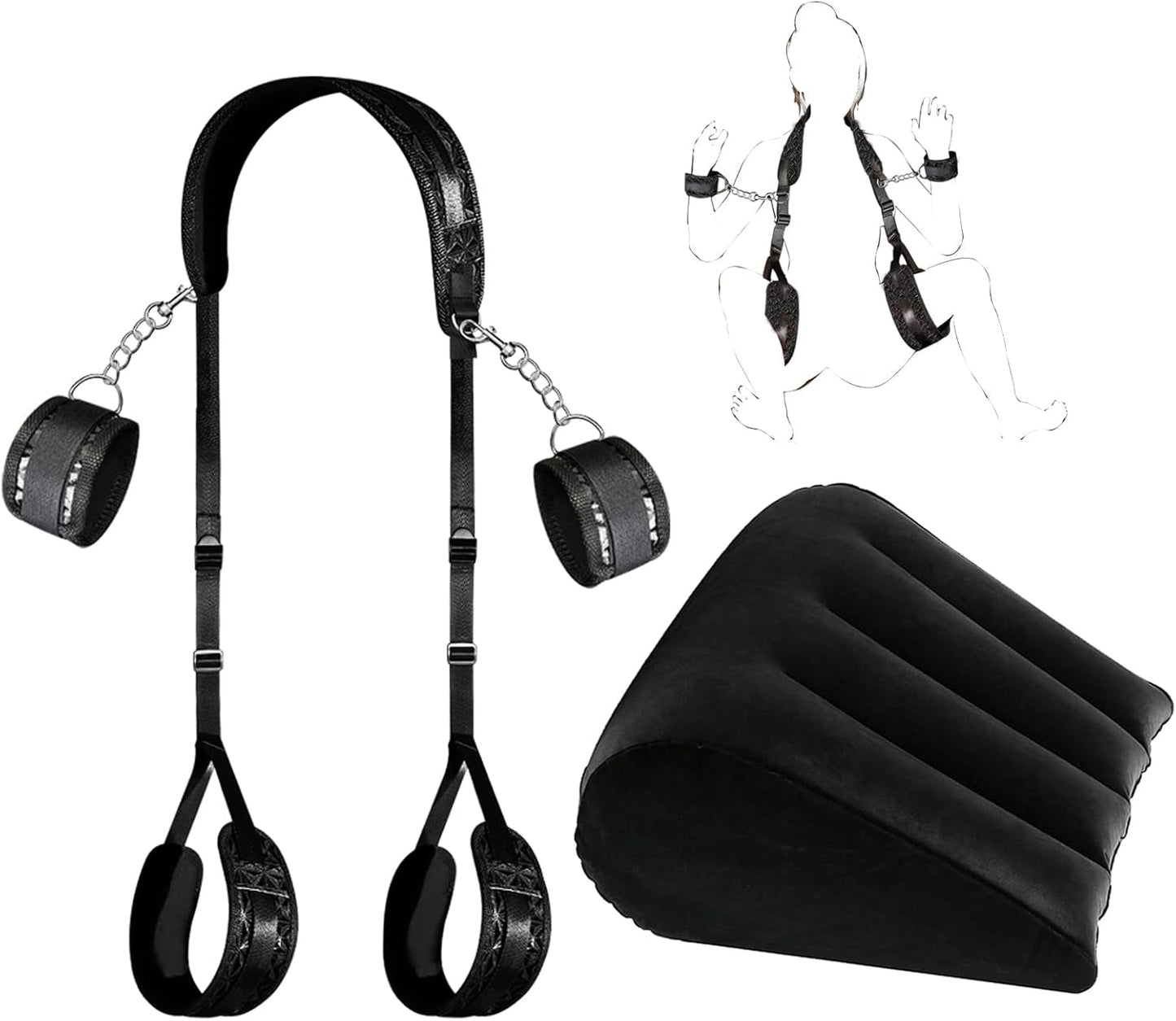 ShadowBond Juego de rampa inflable BDSM con sujeciones ajustables