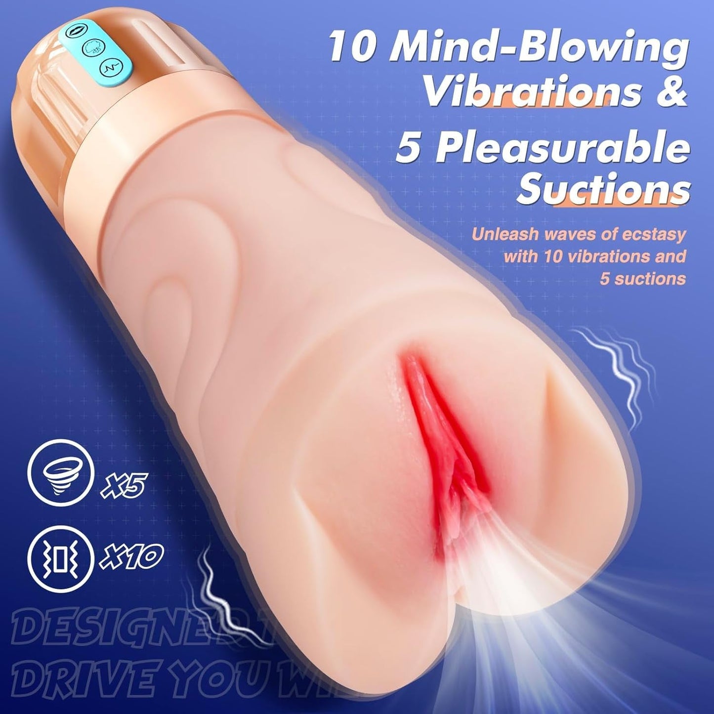 VibeCore Vibrating Pocket Pussy 10 Modes 6.7" Stroker
