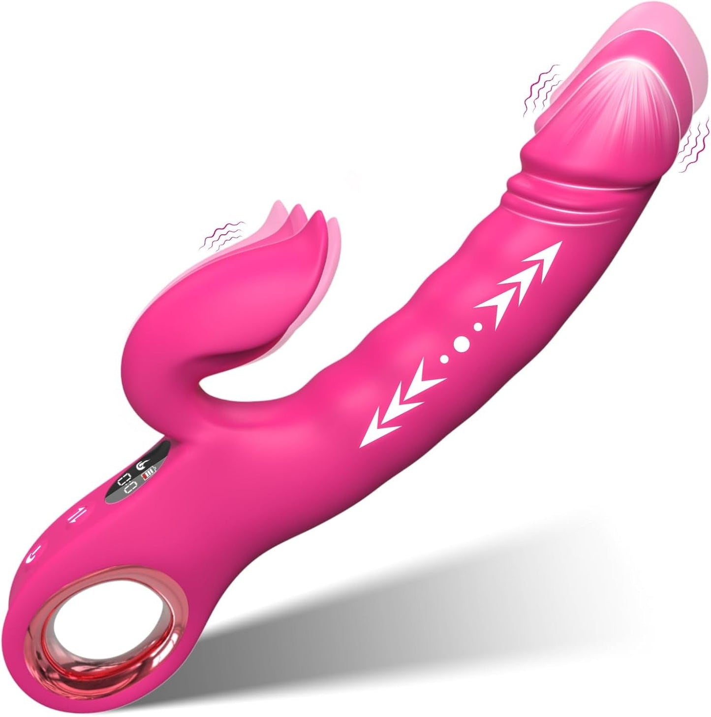 Vibrador LuxeWave LCD para conejito, 7 modos, carga magnética