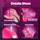 Vibrador succionador de clítoris TriBrush, 3 cabezales de cepillo, 12 modos