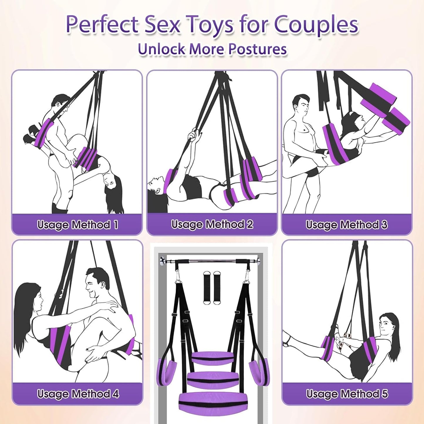 Columpio sexual de puerta ajustable ComfortLift 400 lb