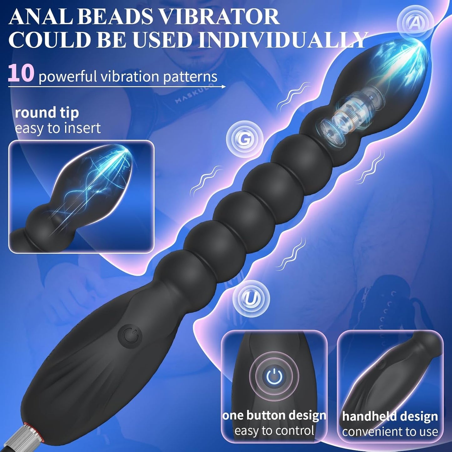 VixenBloom Cuentas Analas Inflables Masajeador de Próstata