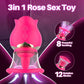 Vibrador succionador de clítoris TriBrush, 3 cabezales de cepillo, 12 modos