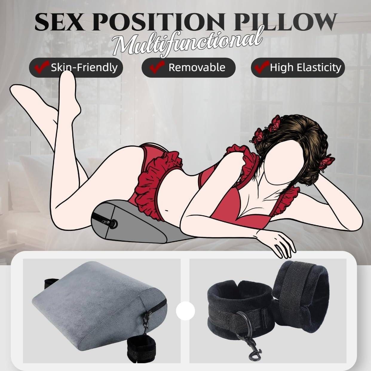 Almohada de espuma CoreBond con cuña de posicionamiento y esposas