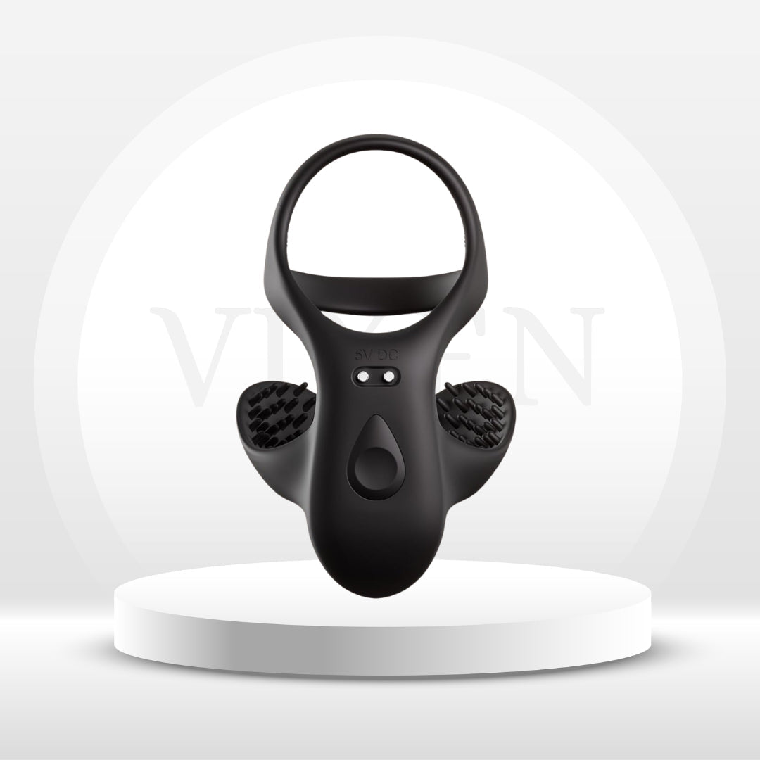 Anillo vibrador para pene con control por aplicación BallSync y ajuste para testículos
