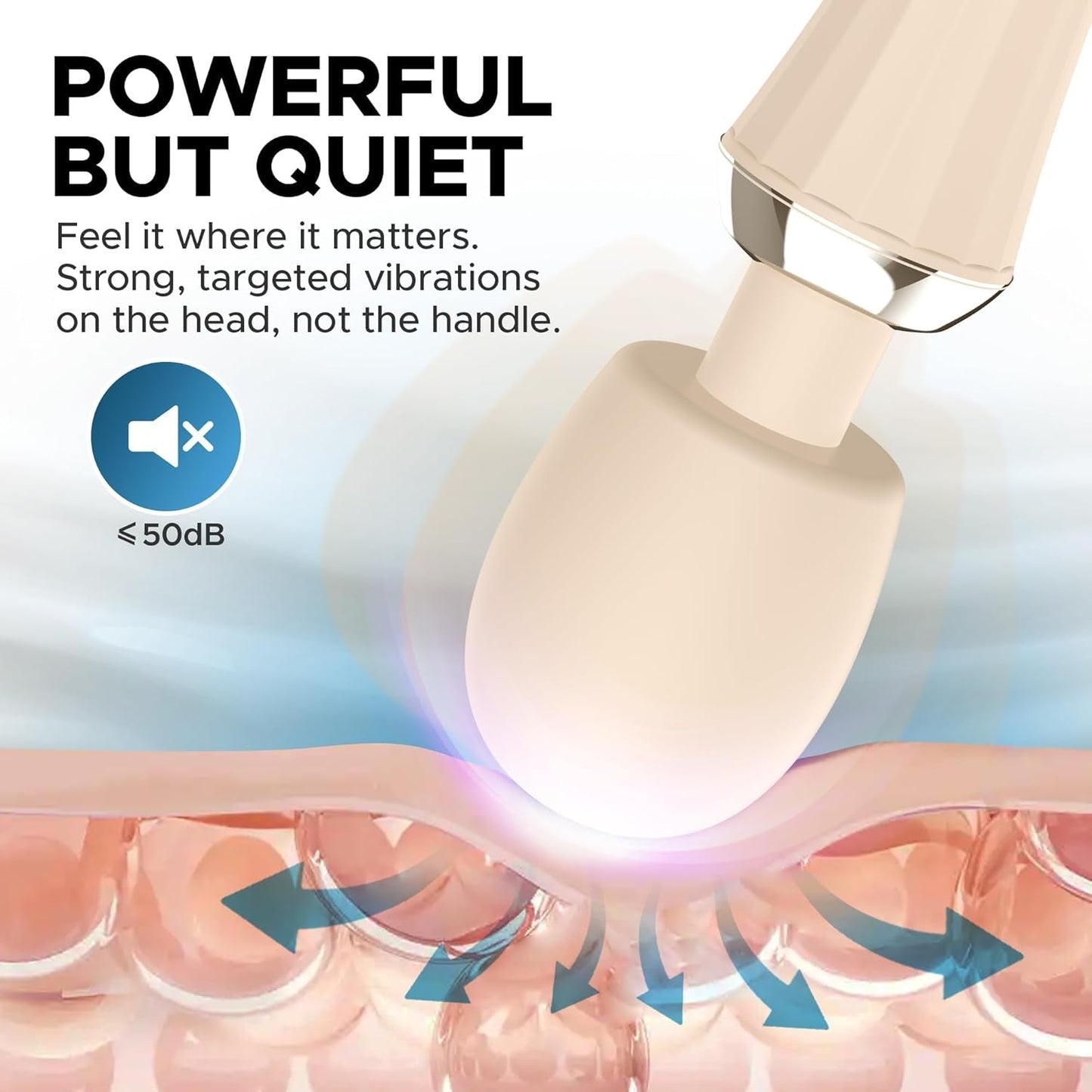 Vibrador de varita inalámbrico BareLuxe con múltiples patrones