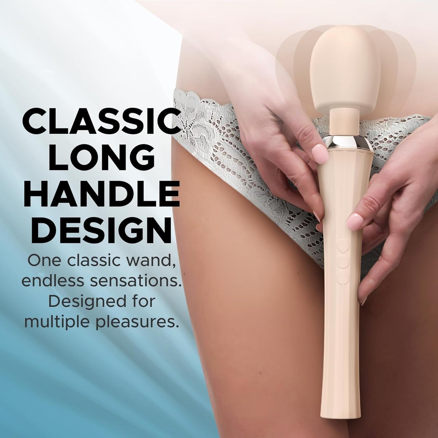 Vibrador de varita inalámbrico BareLuxe con múltiples patrones