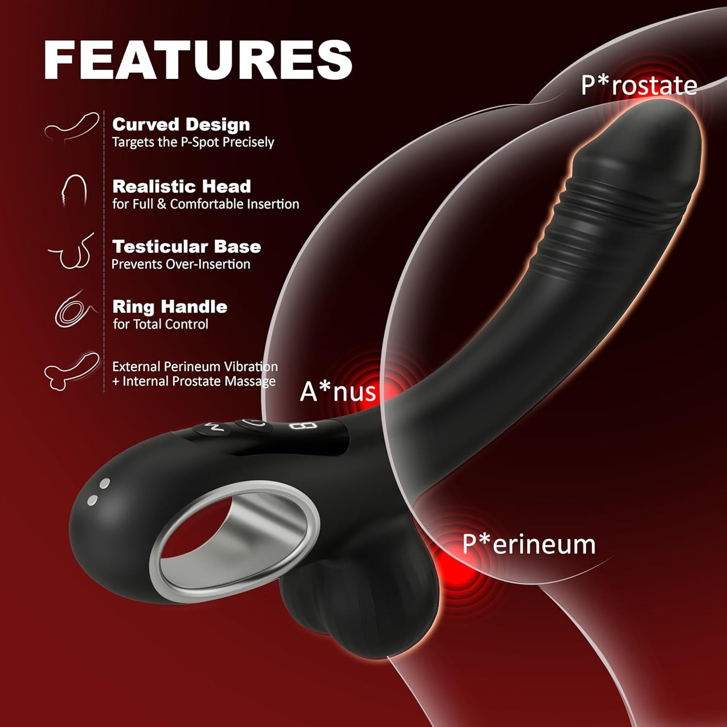 ProSpot Prostate Massager Vibrator 9 Modes One-Key