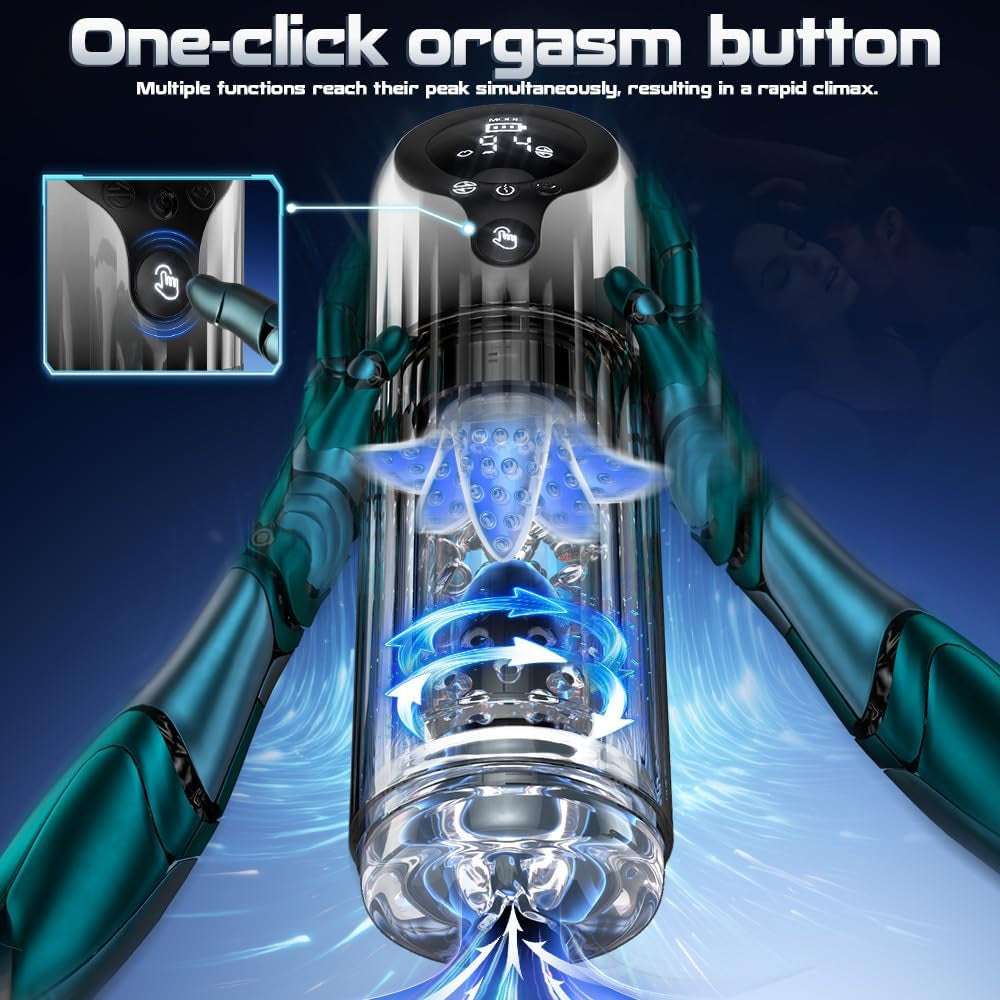 RotaRush Rotating Suction Male Stroker LED Display