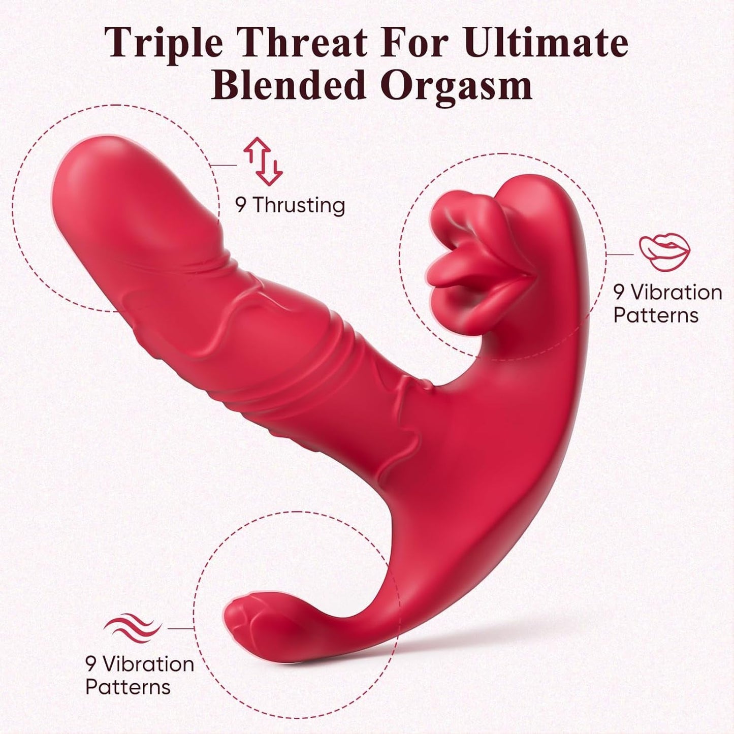 Vibrador Llevable Propulsor de Triple Estimulación ThrustMuse