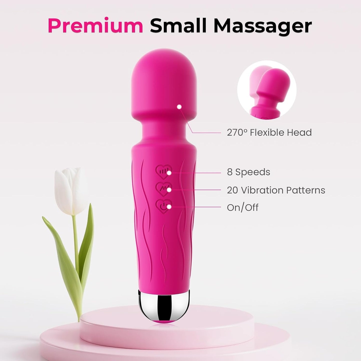 RoseRelief Rose Pink Clitoral Wand Vibrator