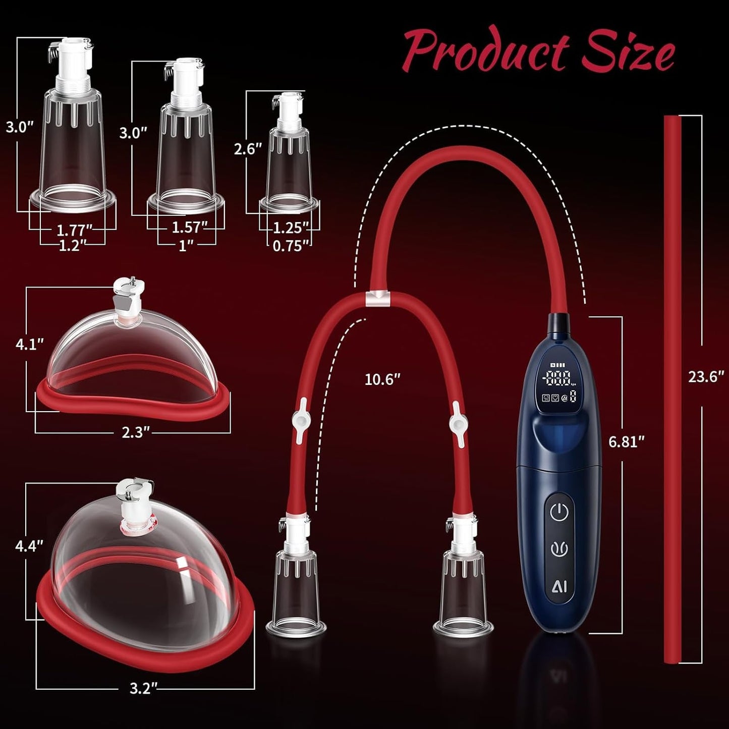 VelatriX Electric Pussy Pump 8 Cup Kit