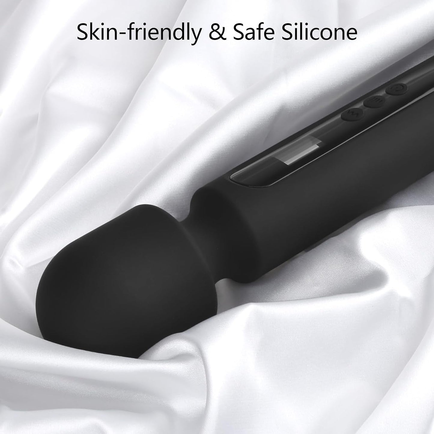 MidnightCommand 12" Wand Vibrator LCD Display 10 Patterns Waterproof
