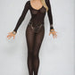 Opaque Long Sleeve Bodystocking