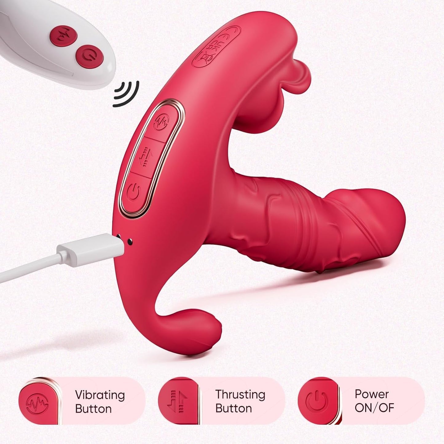 Vibrador Llevable Propulsor de Triple Estimulación ThrustMuse
