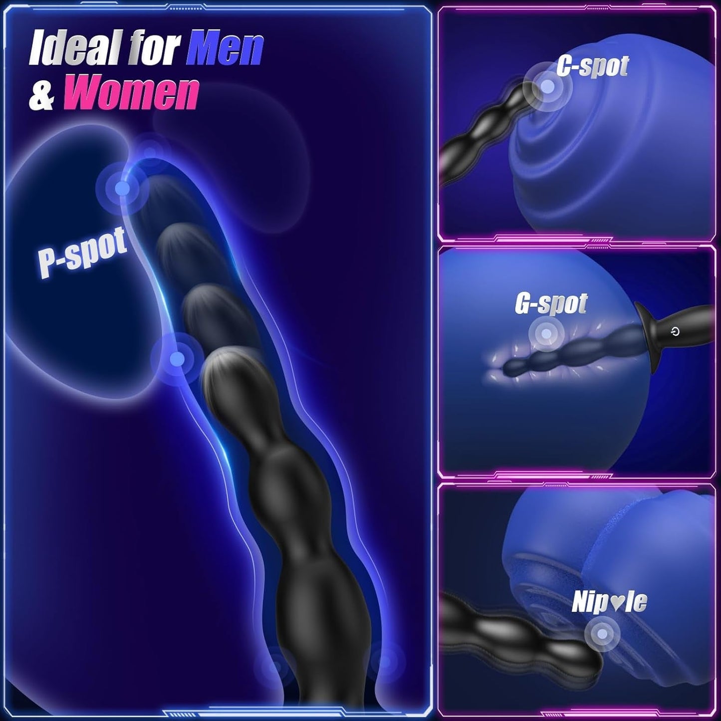 Vibromasseur intelligent BeadRush pour contrôle par application