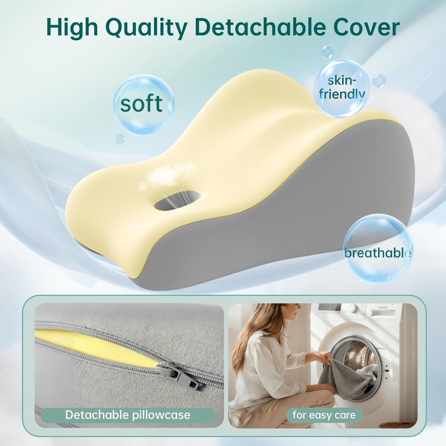 Oreiller cale de position intime beige pour couples
