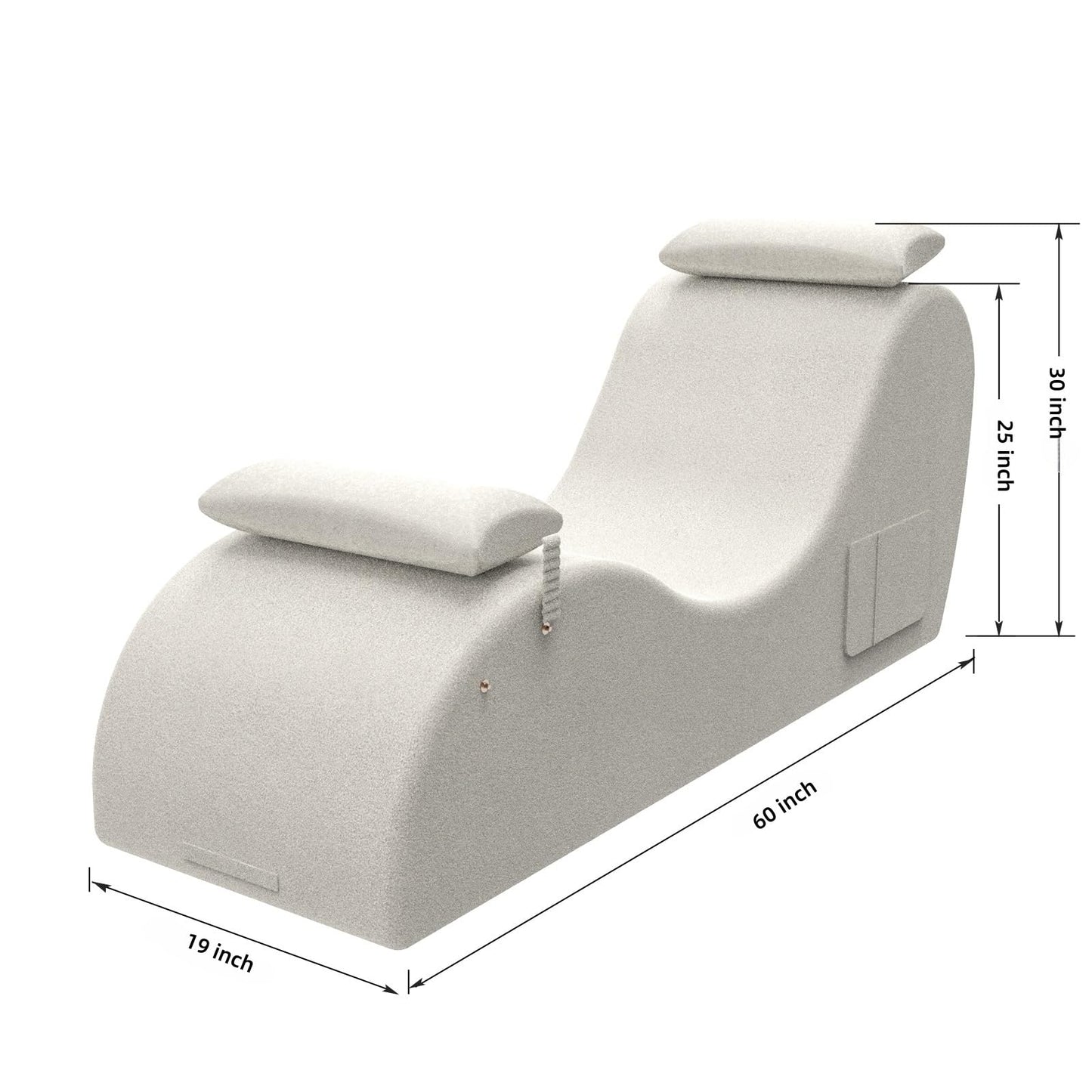 Chaise longue sexual ergonómica curvada premium beige