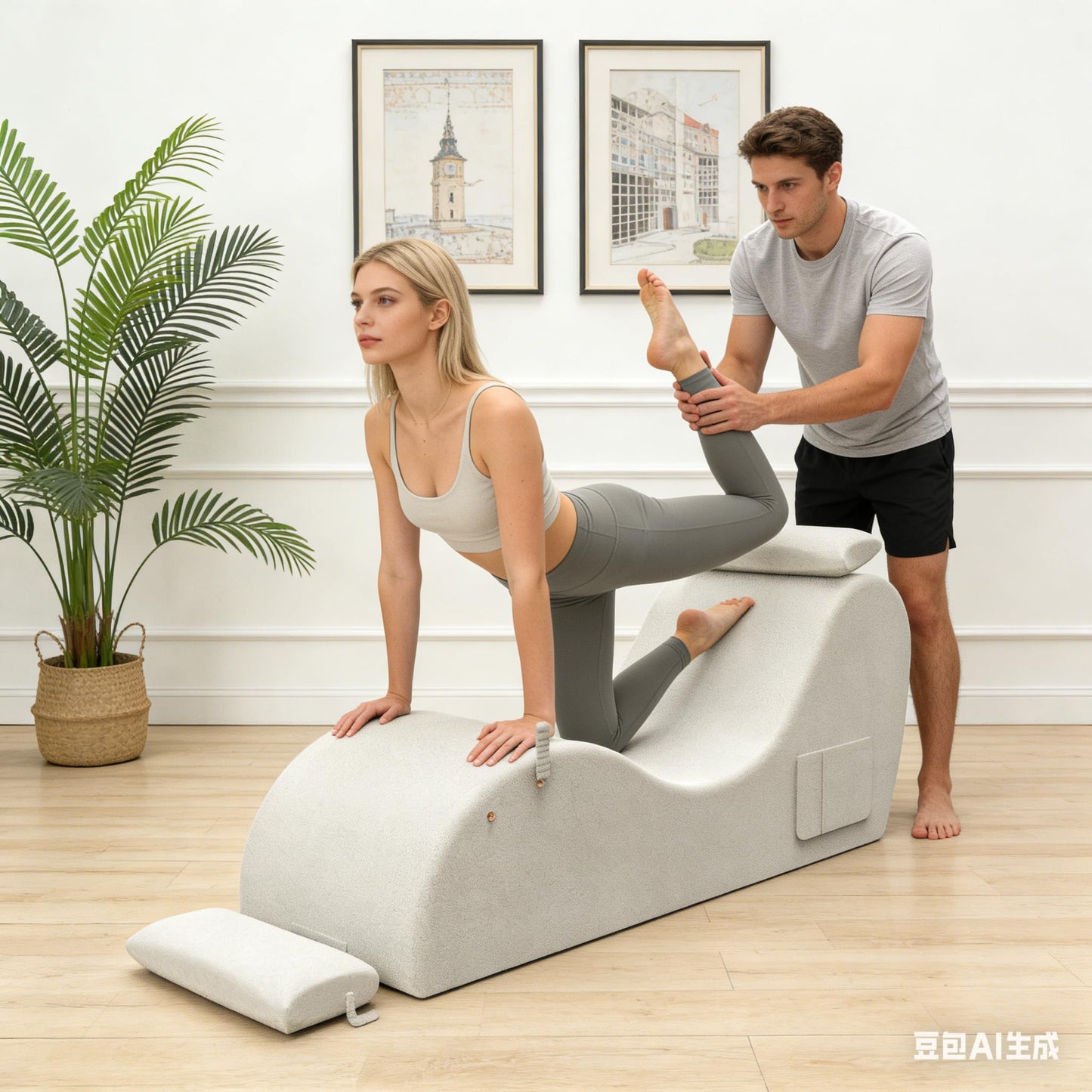 Chaise longue sexual ergonómica curvada premium beige