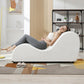 Chaise longue de plaisir ergonomique incurvée en velours beige