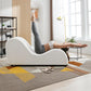 Chaise longue de plaisir ergonomique incurvée en velours beige