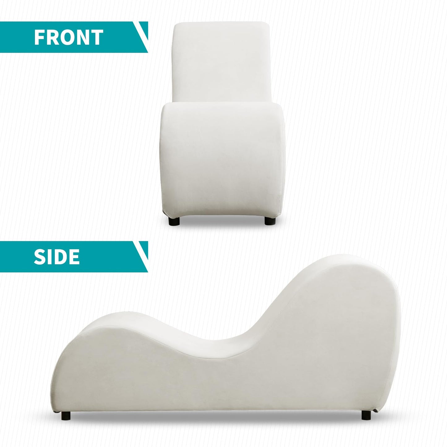 Chaise longue seductora S-Curve de terciopelo beige