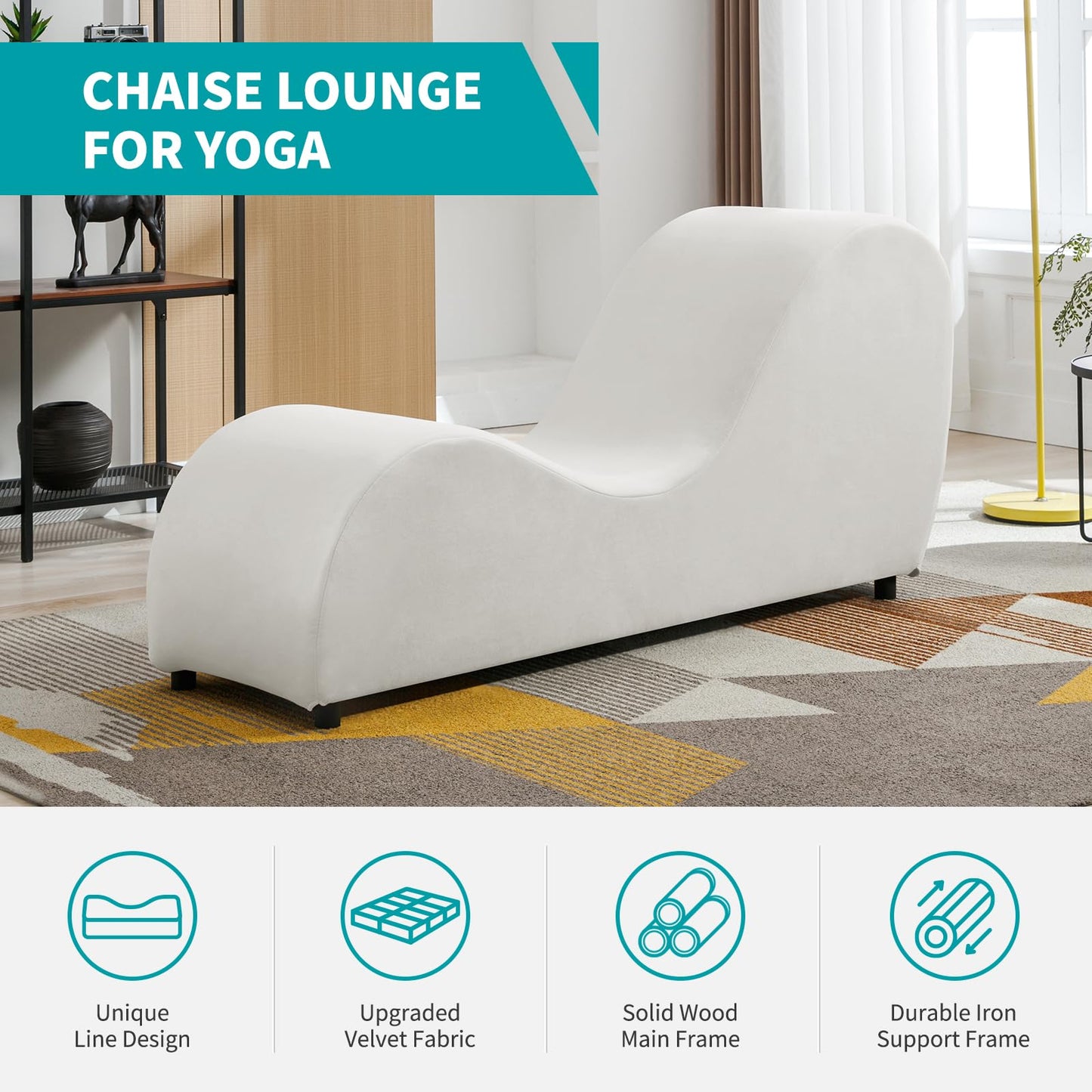 Chaise longue seductora S-Curve de terciopelo beige