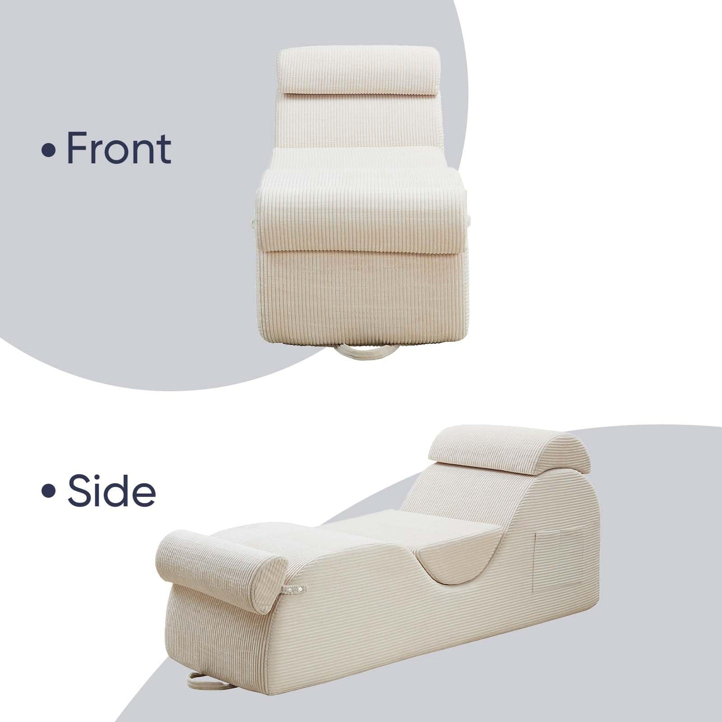 Sillón íntimo de pana ancha color beige