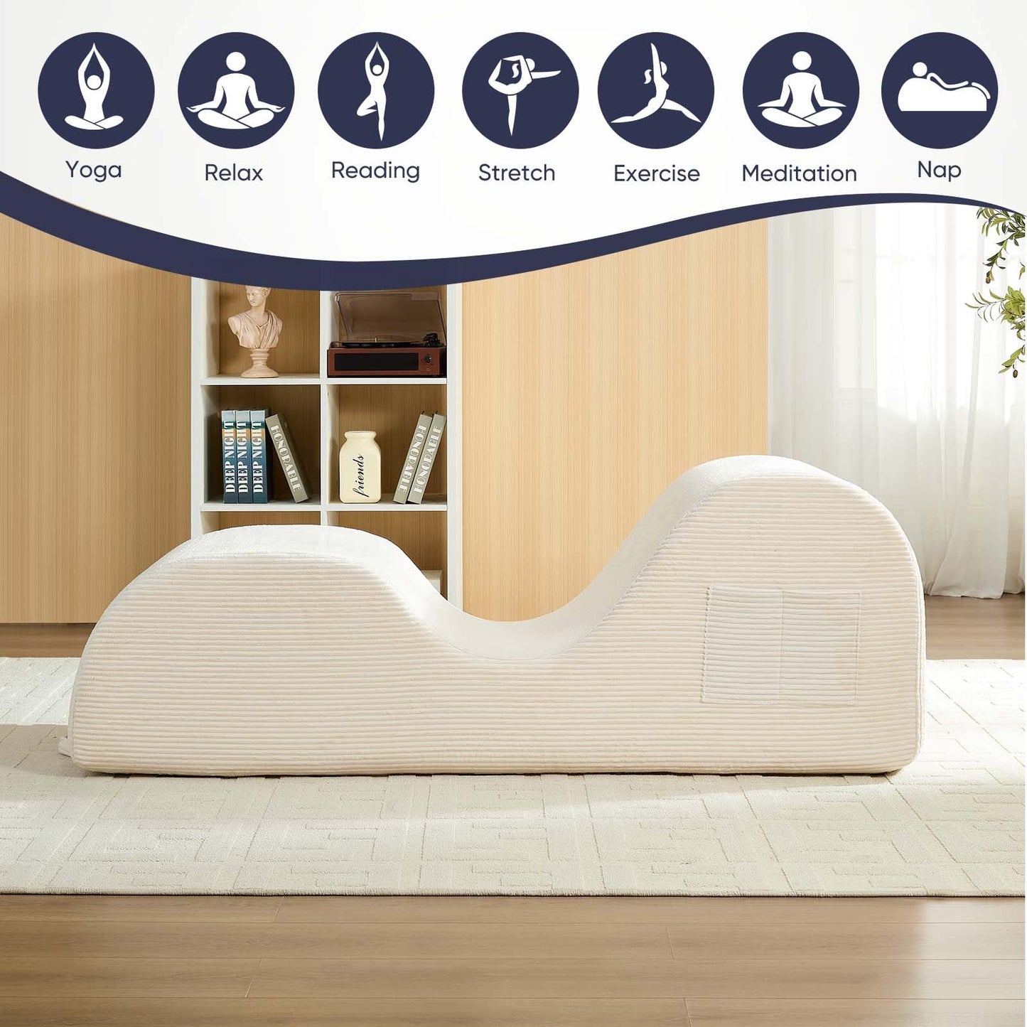 Sillón íntimo de pana ancha color beige