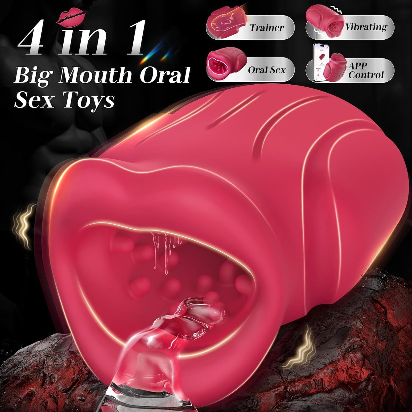 Entrenador de estimulación masculino OralPulse App Control, 10 modos