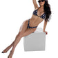 Conjunto de bikini con orejas de conejo de Playboy negro