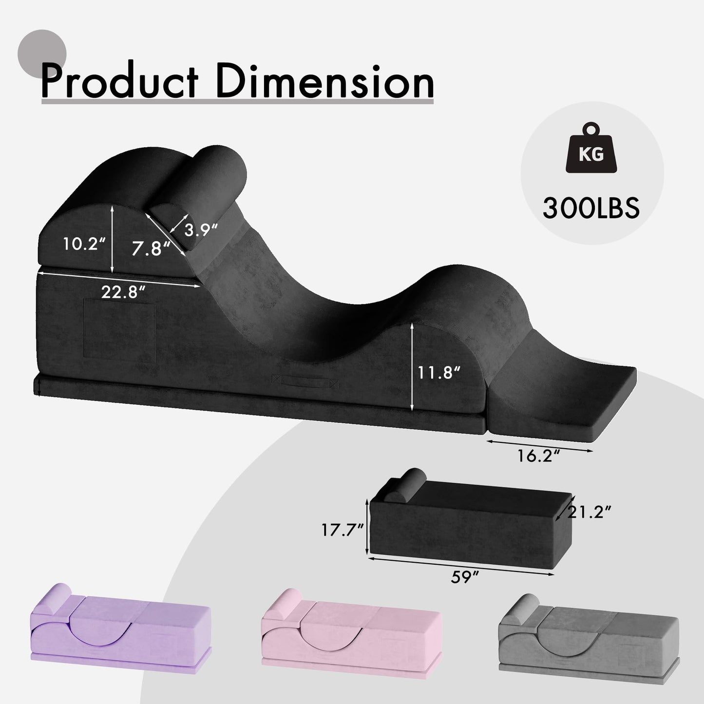 Sillón de salón íntimo ergonómico convertible negro