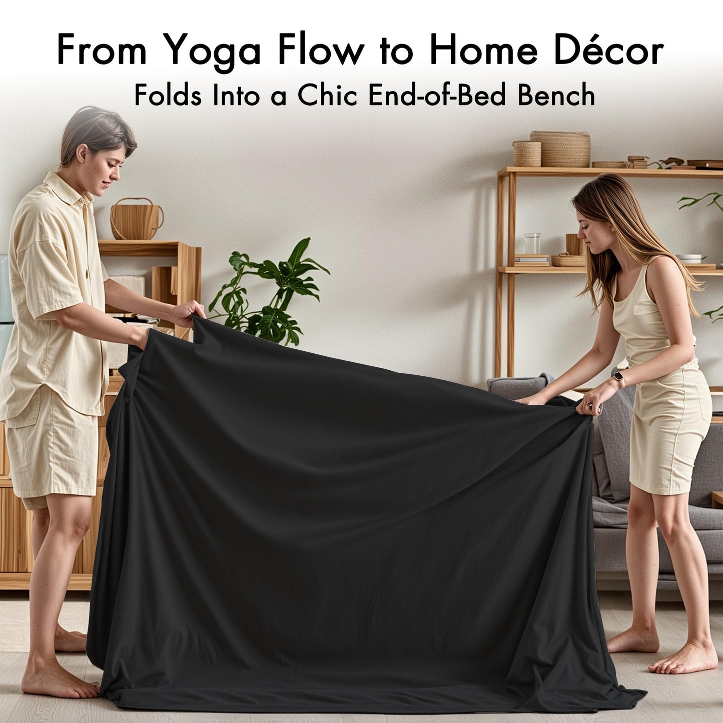 Sillón de salón íntimo ergonómico convertible negro