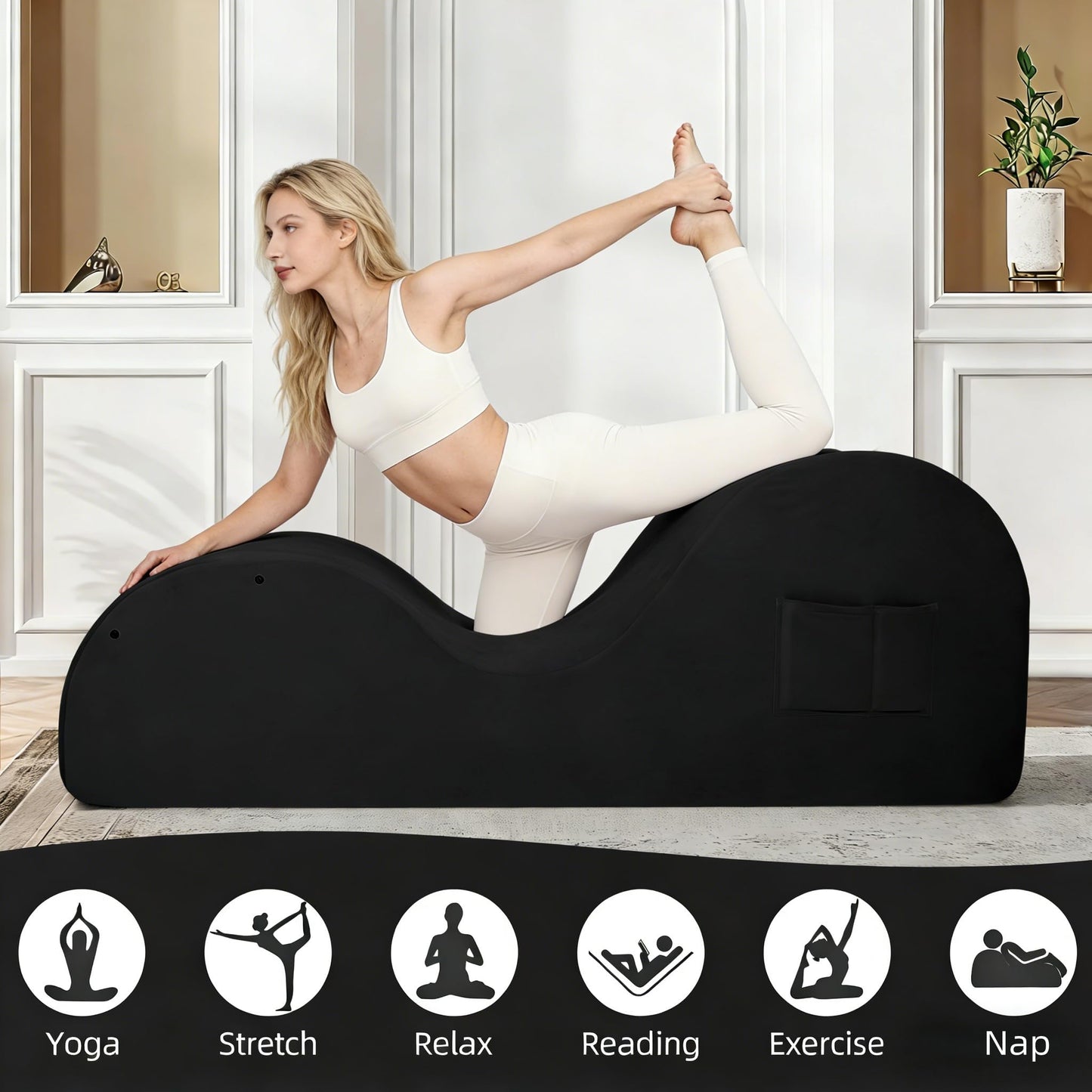 Chaise de sexo premium ergonómica curvada negra