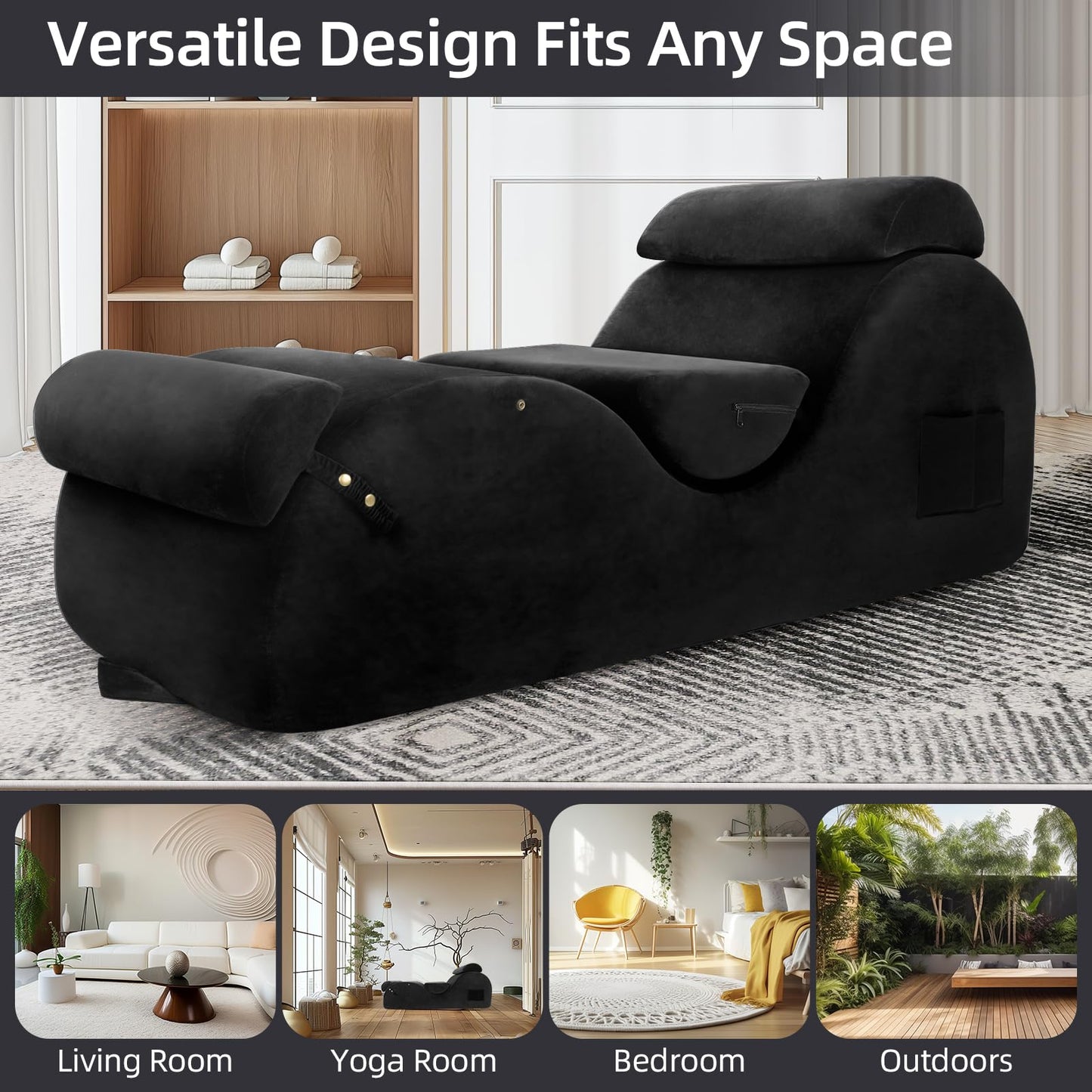 Chaise de sexo premium ergonómica curvada negra