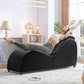 Chaise longue de placer ergonómica curva de terciopelo negro