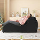 Chaise longue de placer ergonómica curva de terciopelo negro