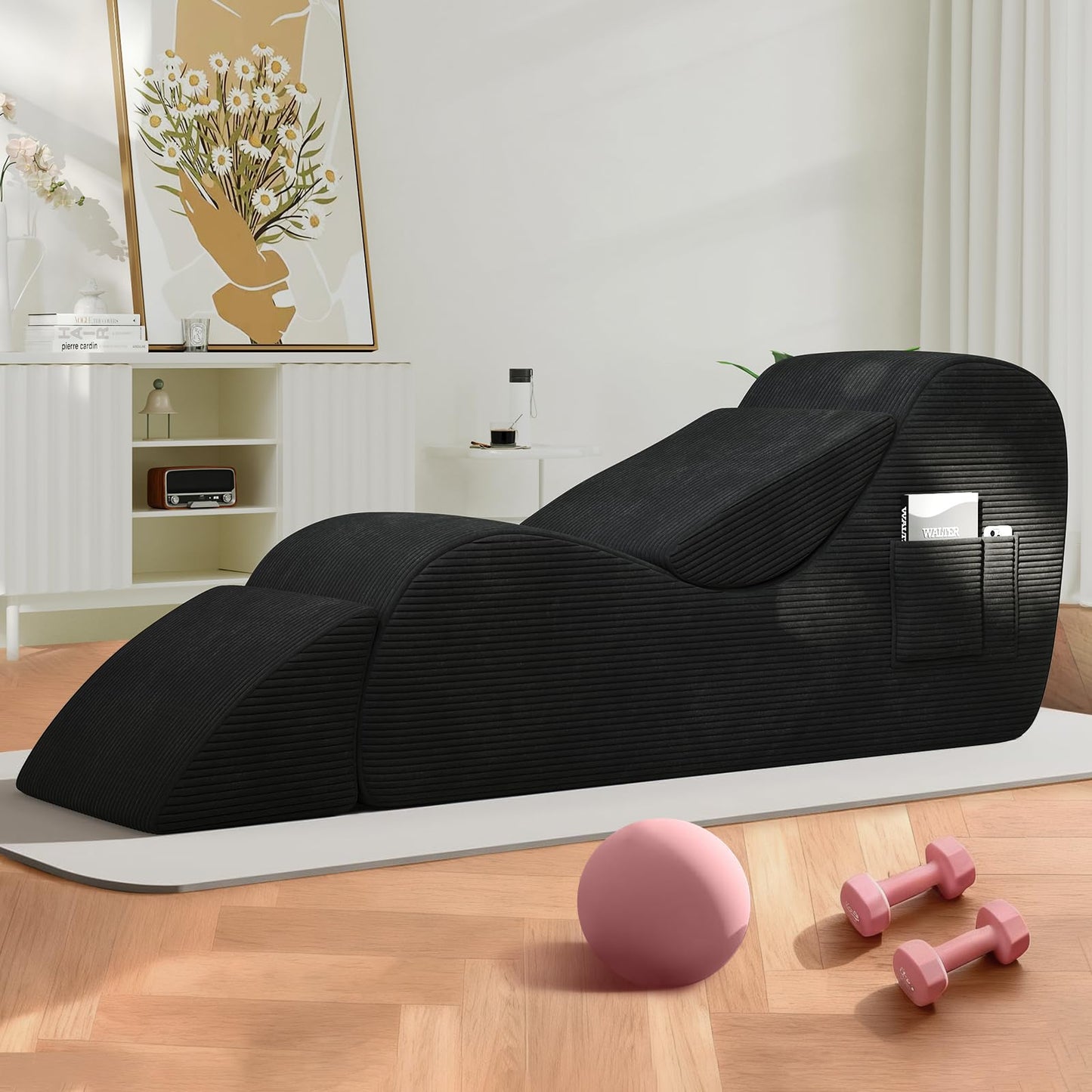 Chaise longue ergonomique noire Passion Support
