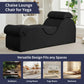 Chaise longue sexual íntima, elegante y negra
