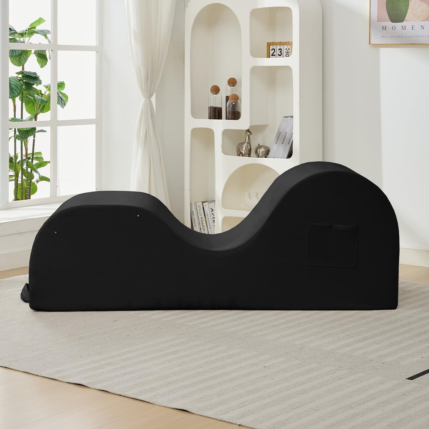 Chaise longue sexual íntima, elegante y negra