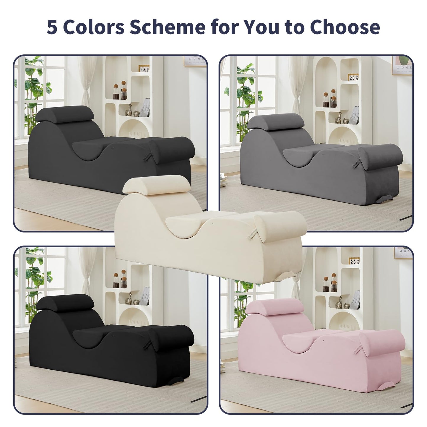 Chaise longue sexual íntima, elegante y negra