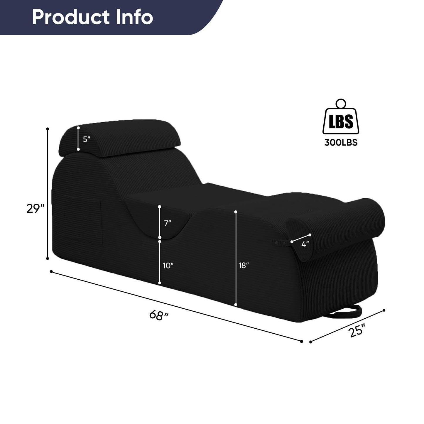 Fauteuil de salon intime en velours côtelé noir