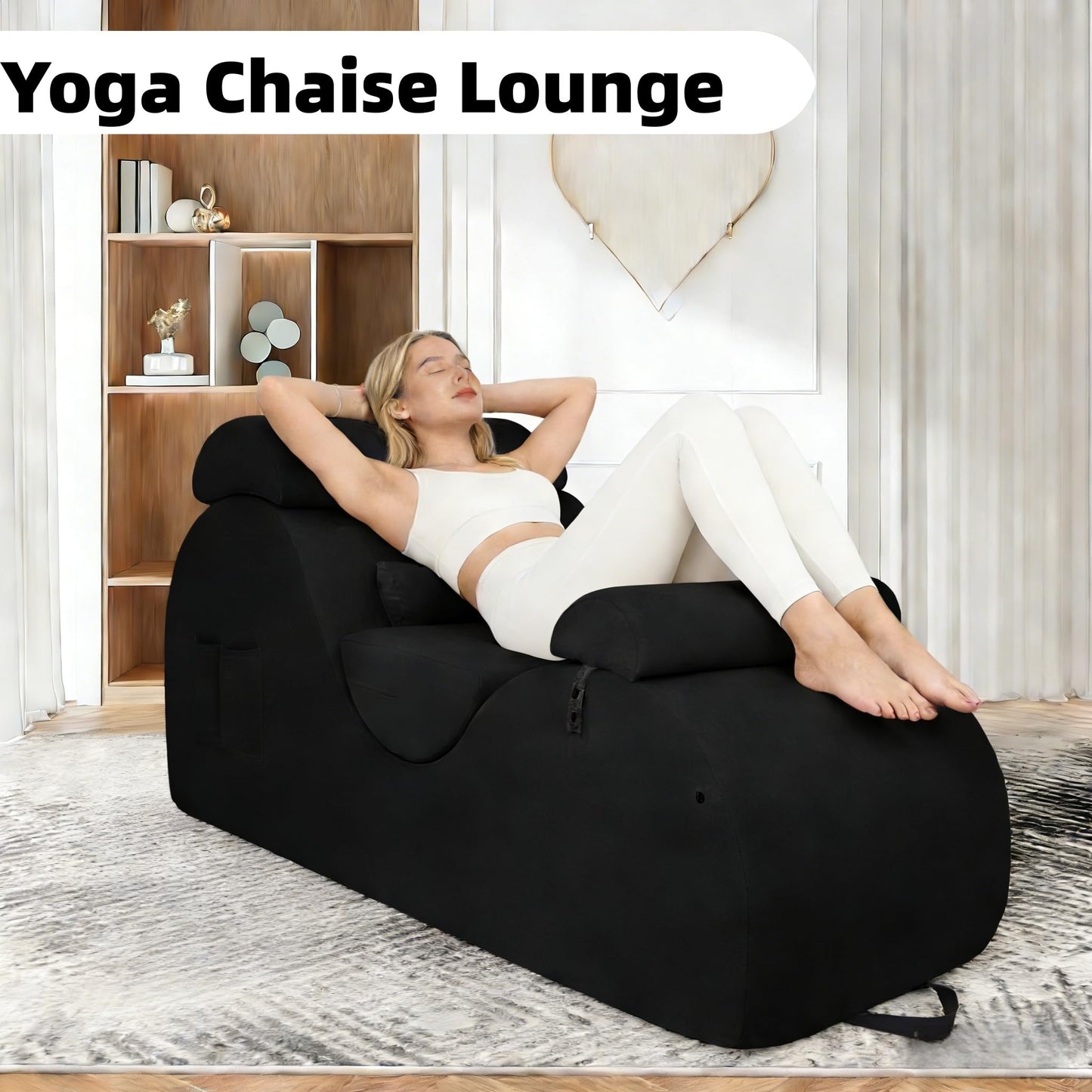 Chaise de salón ergonómica curvada prémium Black XL para sexo