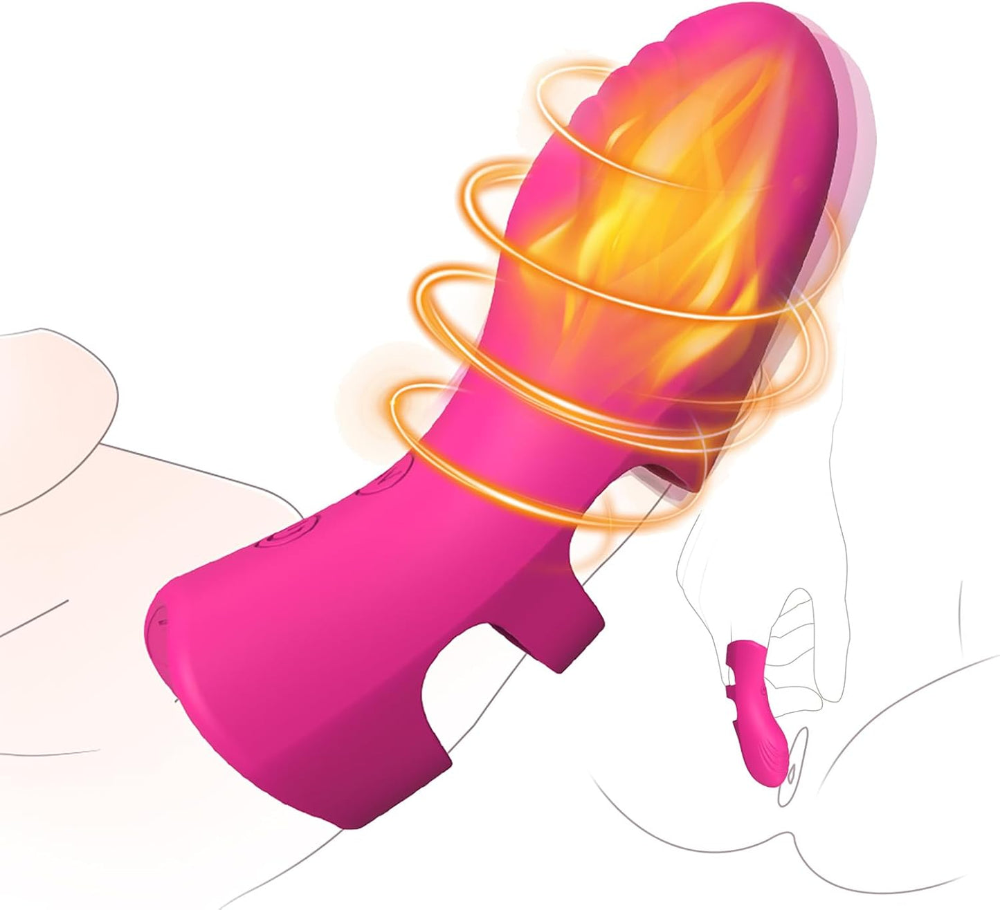 Vibrador de dedo con calor BlissFlare