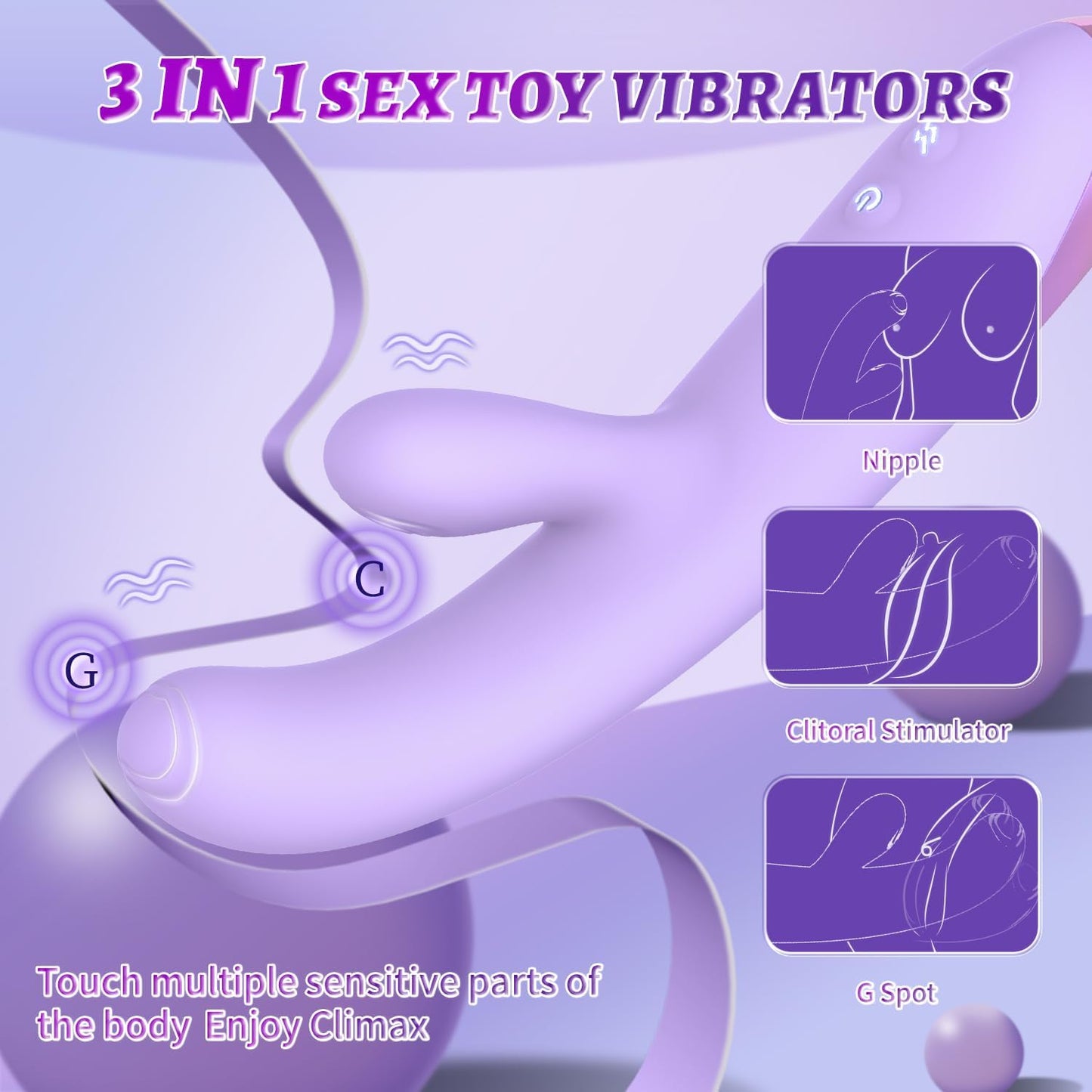 BloomFlex vibrador 3 en 1 para punto G y control por app