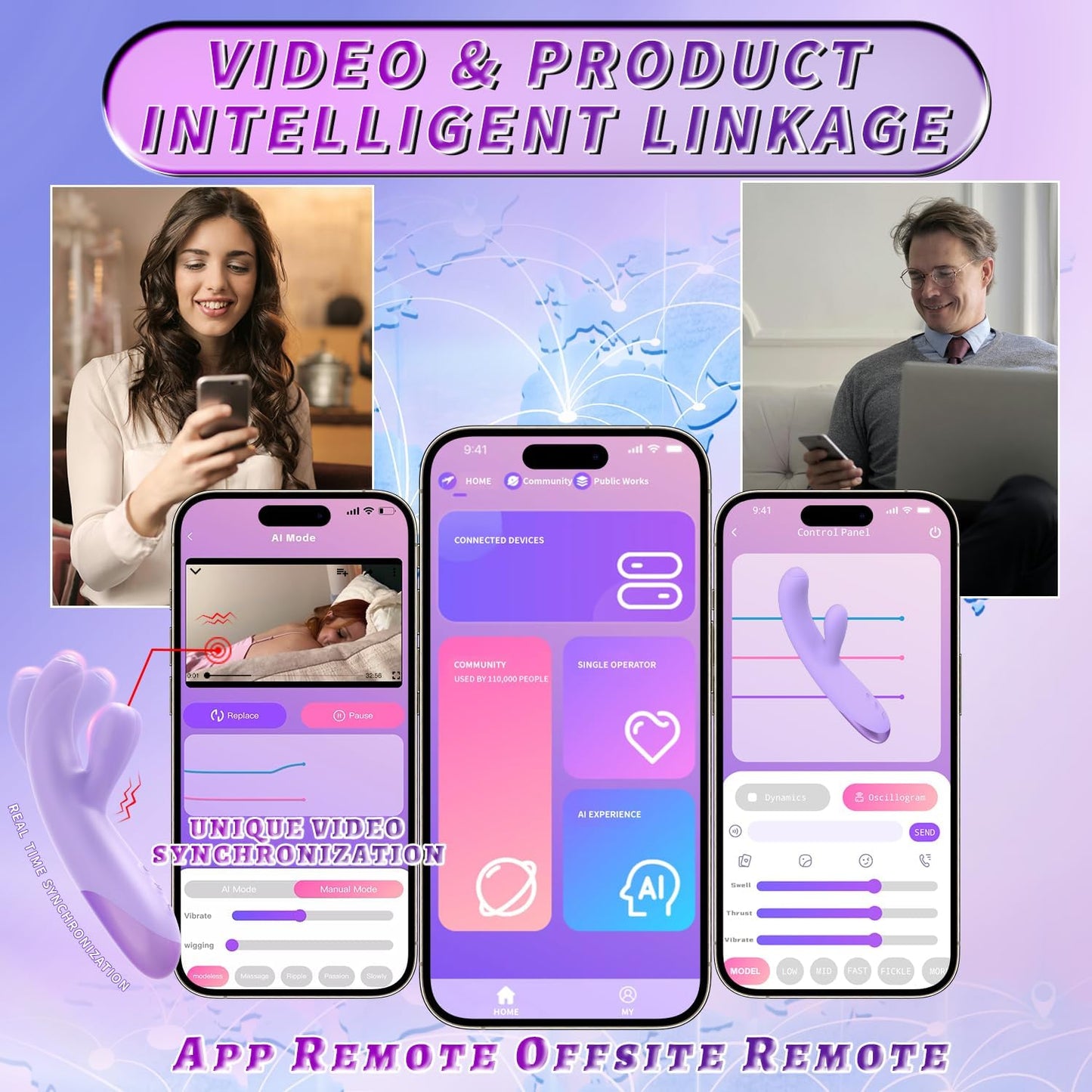 BloomFlex vibrador 3 en 1 para punto G y control por app